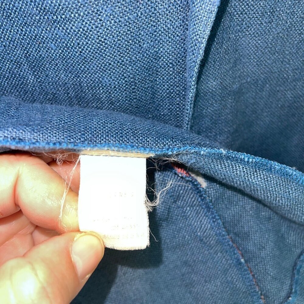 Finity Vintage 1980s Womens Blazer Size 12 Blue Pockets Pure Linen USA - Picture 9 of 10